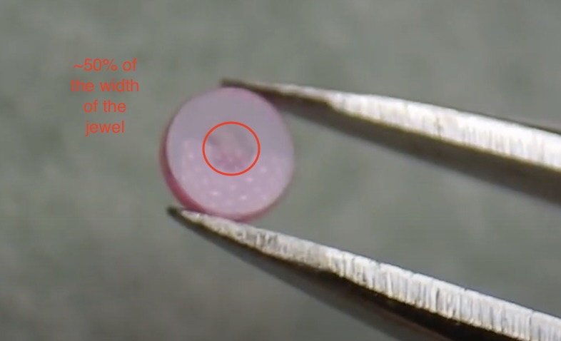 Huile au centre du rubis