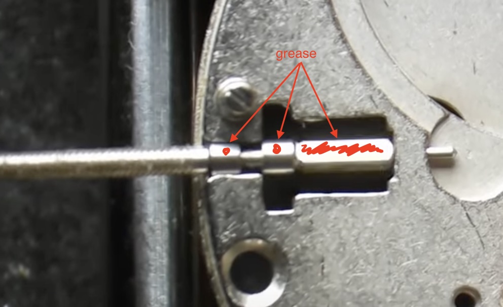 Tirette — points de graissage